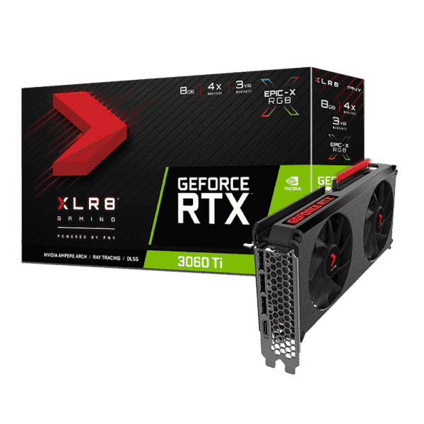 PNY GeForce RTX™ 3060 Ti 8GB XLR8 Gaming REVEL EPIC-X RGB™ Dual Fan Edition كرت شاشة