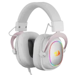 سماعة رأس لون أبيض صوت واضح بدقة - استمتع بجودة صوت حقيقية واضحة وخالية من الضياع مع تقنية الصوت المحيطي 7.1 ، مما يخلق مجالًا من الانغماس في أي مكان