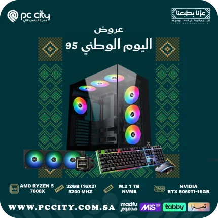 ‏‏بي-سي-AMD Ryzen 5 7600x-rtx-5060TI-16gb