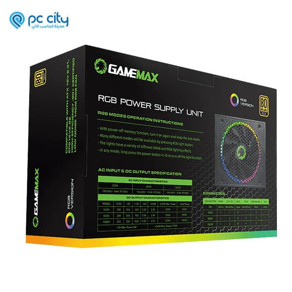 GameMax RGB-1050 PRO - مزود الطاقة-باورسبلاي - GameMax RGB - 1050 PRO - مزود الطاقة - افضل باورسبلايpower supply