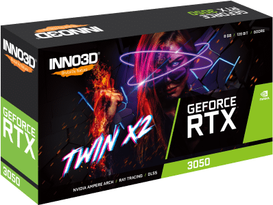 ⁦كرت شاشة INNO3D RTX 3050 8GB TWIN X2⁩ - الصورة ⁦2⁩